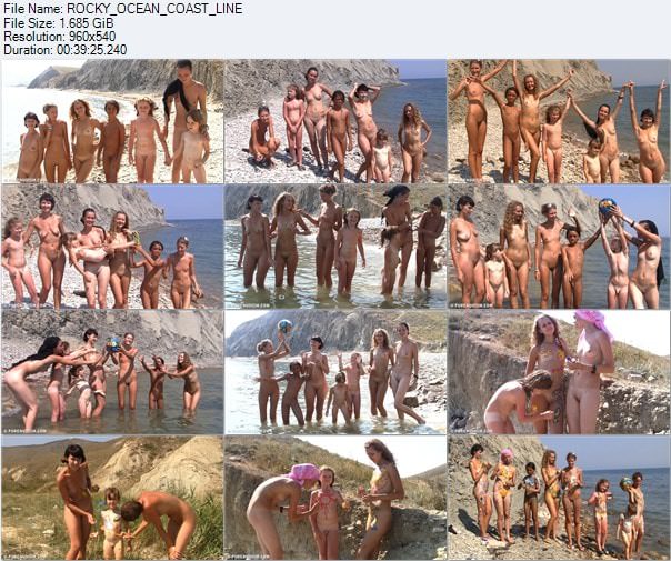 Group video nudism - Rocky ocean coast line