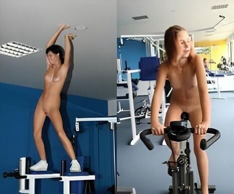Nudists in the gym pics - Nudity as an expression of natural beauty