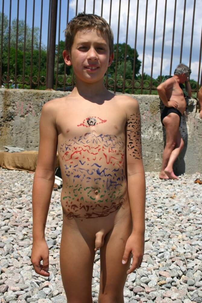 Father and Daughter Painted pics - We have nothing against nudism per se