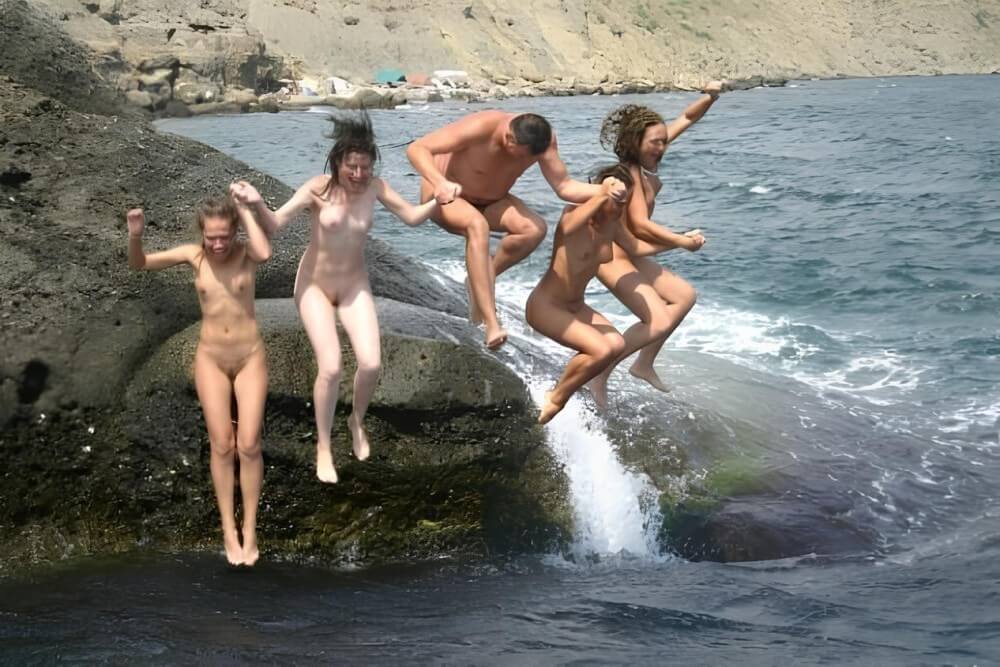 Mens and girls nudists on a beach - Naturism as a Way of Life