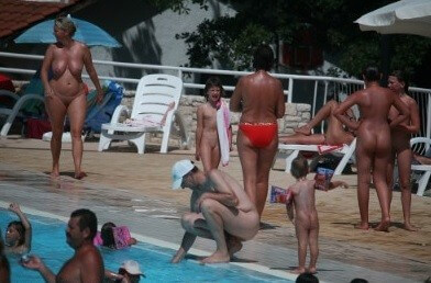Enjoying The Sunny Pool gallery - Harmony and balance are important in this nudist culture