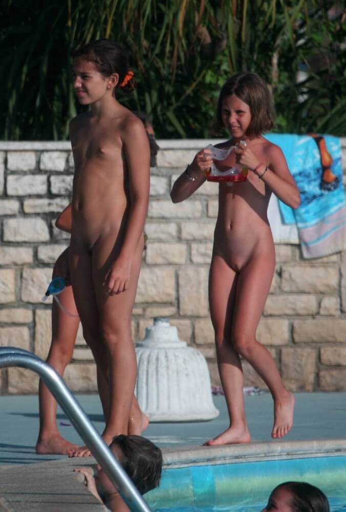 Two Poolside Nudist Girls pics - Naturists are open to the world and the environment