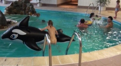 Indoor dolphin ride Full HD - Being naked helps one feel a sense of freedom